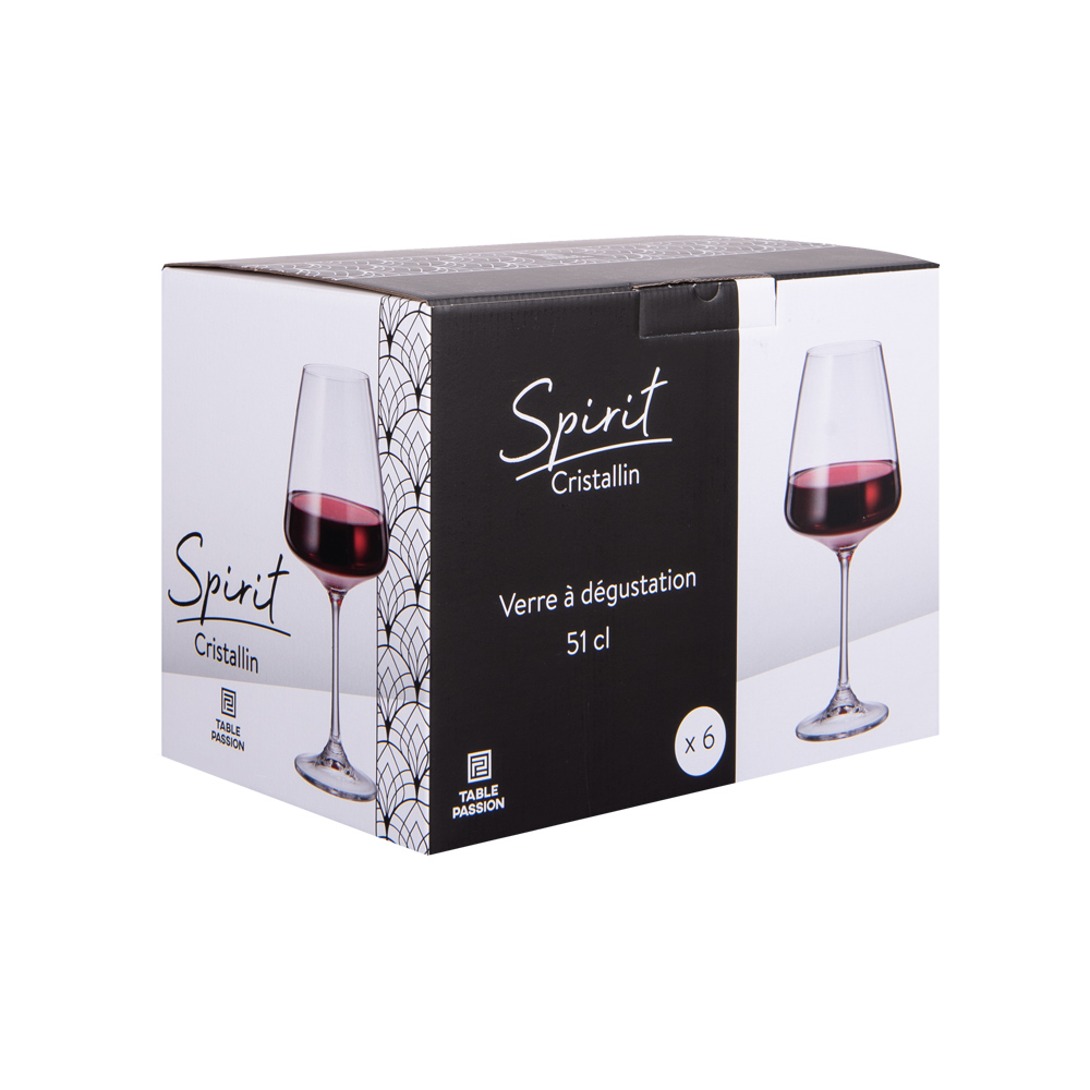 Lot de 6 verres à vin spirit 51 cl - table et passion