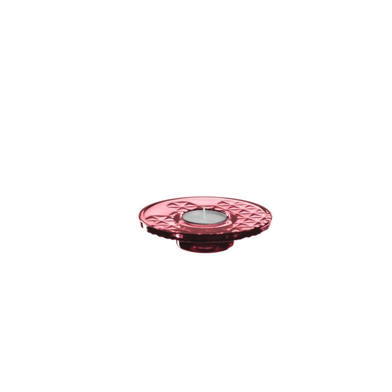 Bougeoir plat etoile rouge - leonardo