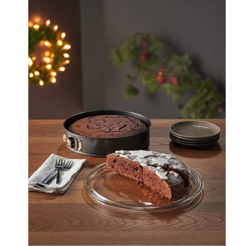 Ensemble moule a manque 32 cm et plat a tarte en verre 31 cm - leonardo 