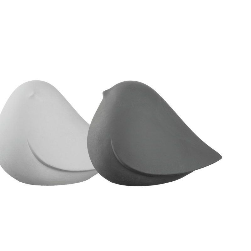 Oiseau alassio jaune ocre / gris beton 11 cm - leonardo