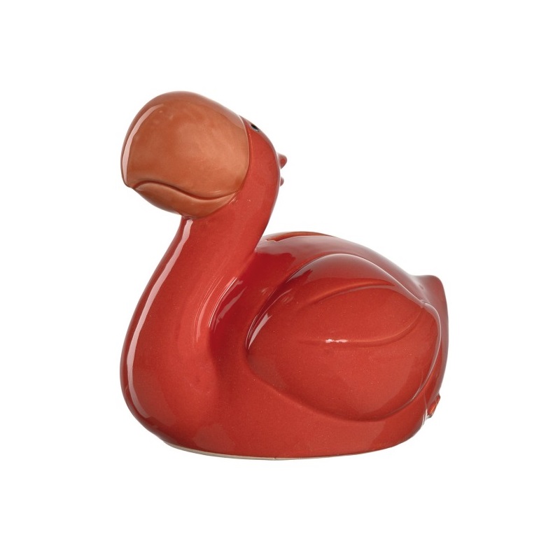 Tirelire bambini flamant rose 14 cm - leonardo
