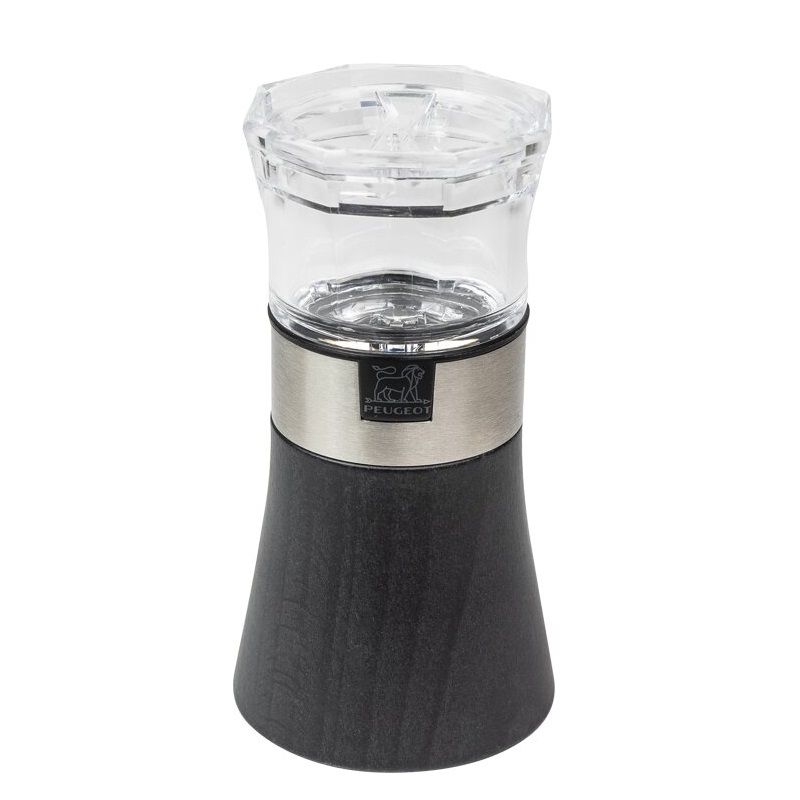 Combi moulin a poivre en bois + saliere oslo gris graphite 11 cm - peugeot saveurs
