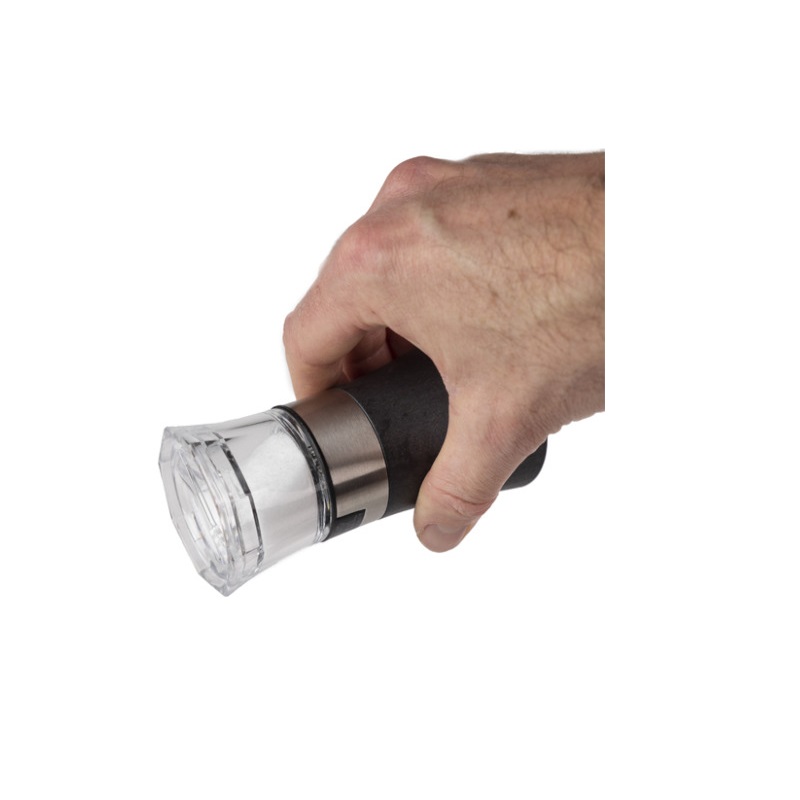 Combi moulin a poivre en bois + saliere oslo gris graphite 11 cm - peugeot saveurs