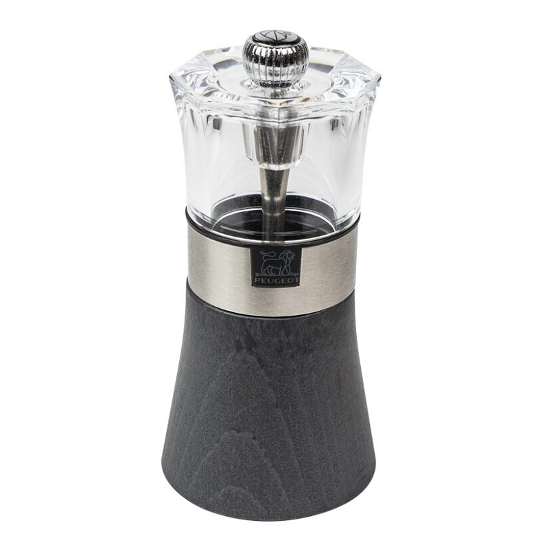 Moulin a poivre en bois oslo gris graphite 12 cm - peugeot saveurs