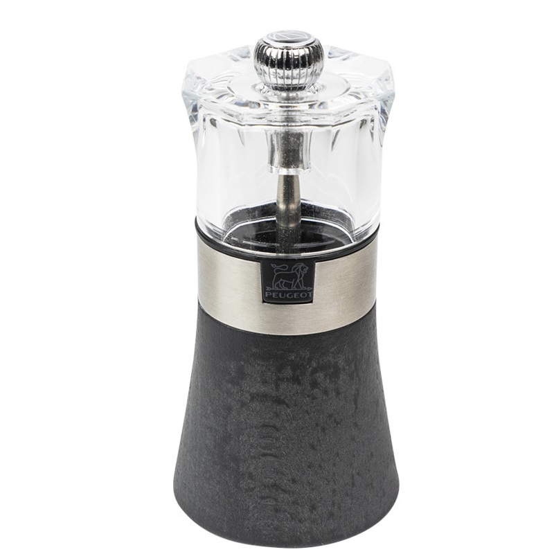 Moulin a sel en bois oslo gris graphite 12 cm - peugeot saveurs