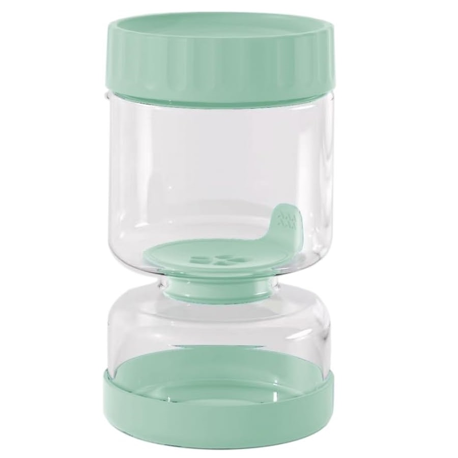 Bocal en verre 2 compartiments en sablier 750 ml, pour égoutter cornichons et pickles - pebbly