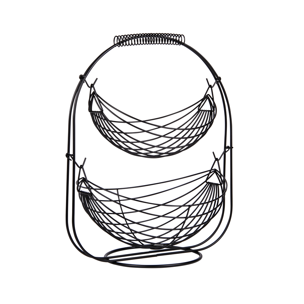 Panier à fruits basculo double noir 44 cm - table et passion