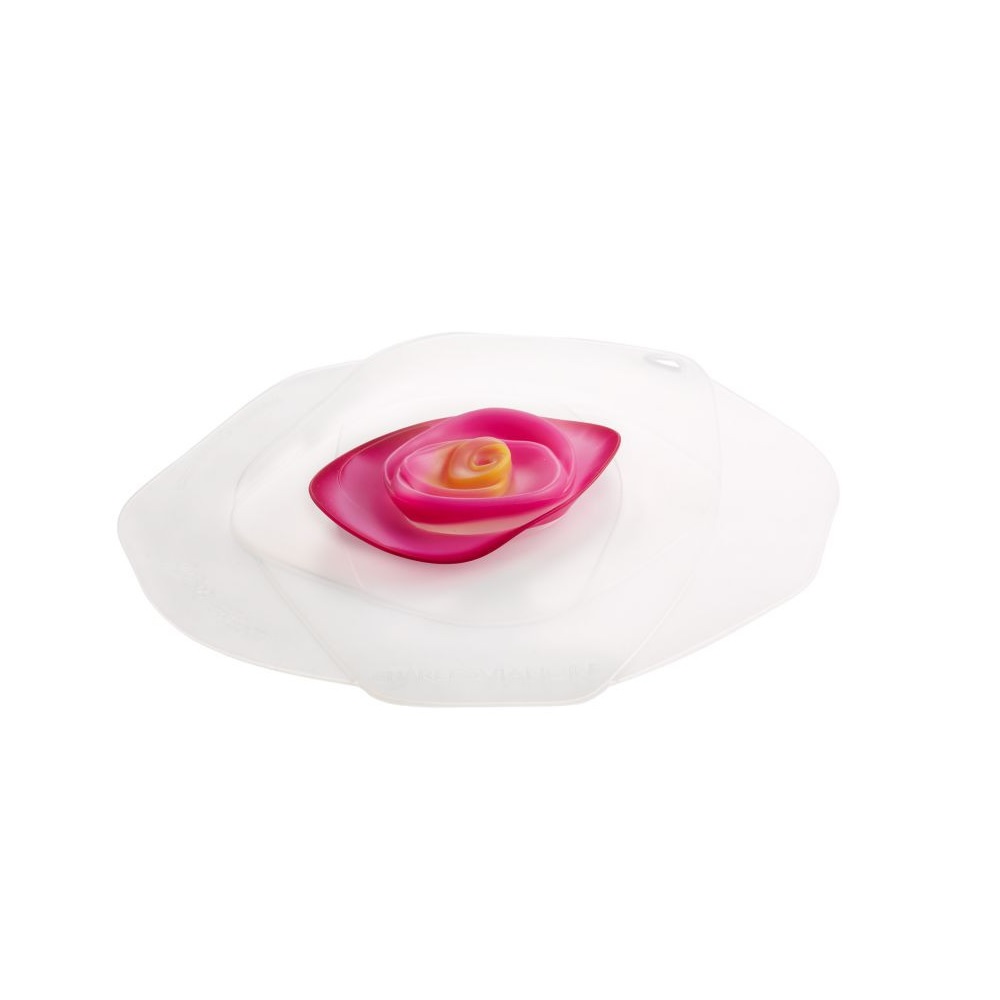 Couvercle hermétique en silicone ø 20cm décor rose blanc et fuchsia - charles viancin