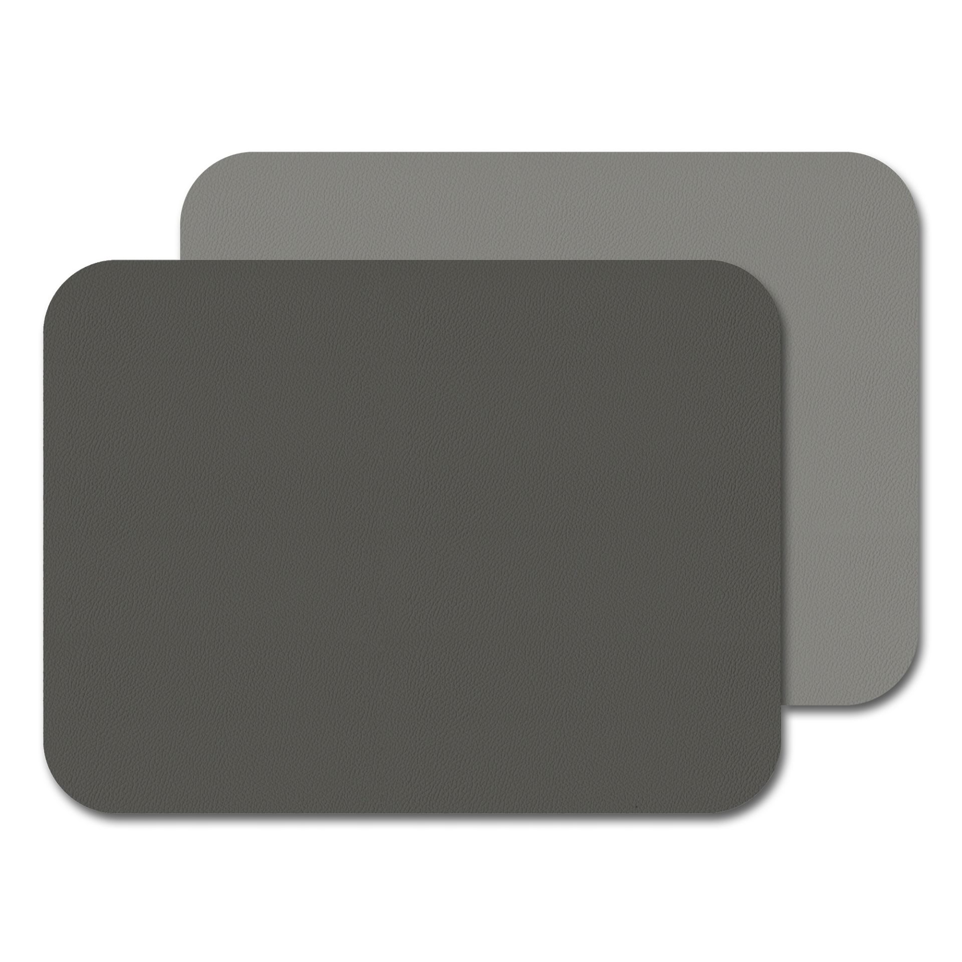 Lot de 2 sets de table rectangulaires en simili cuir réversible gris clair et gris foncé - freeform