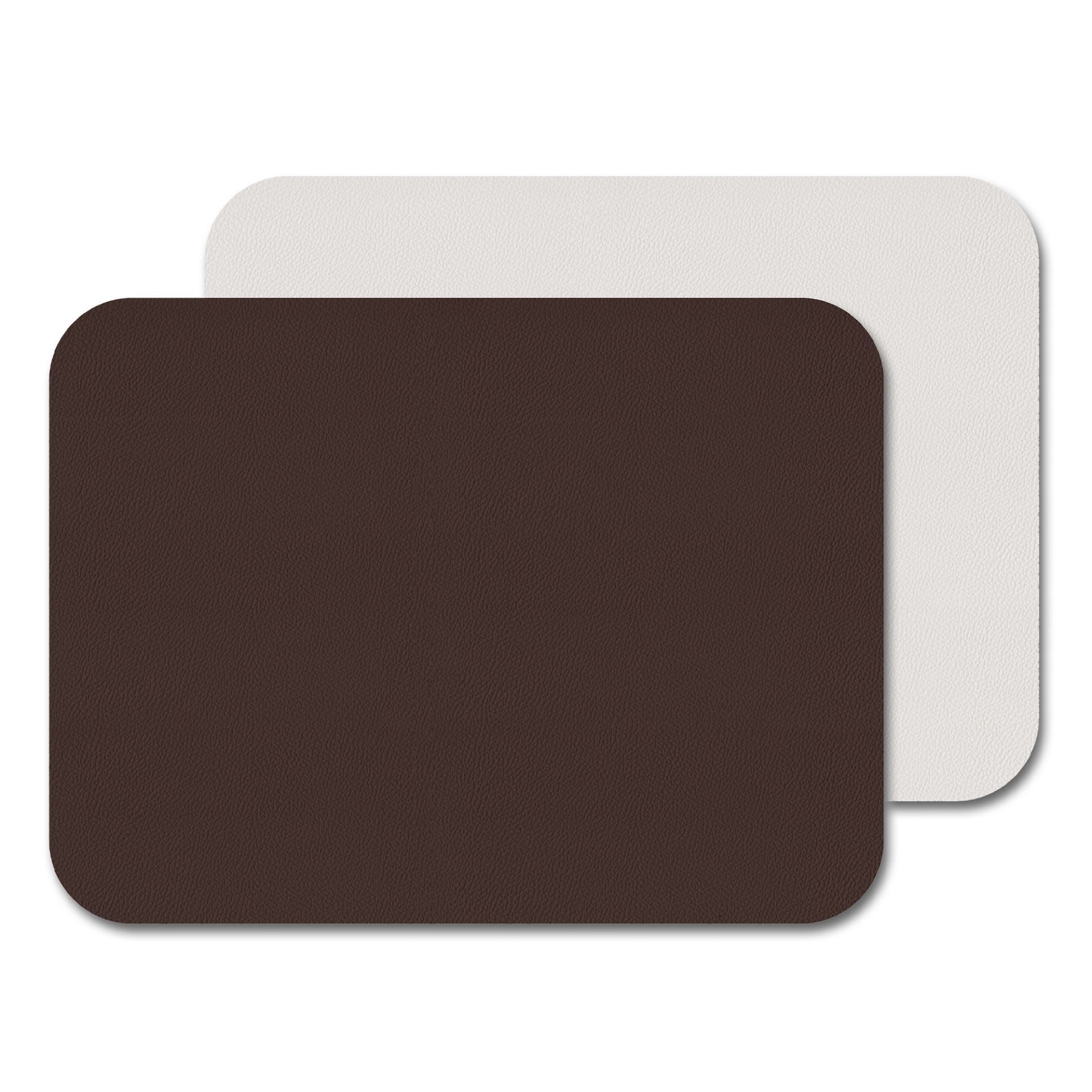 Lot de 2 sets de table rectangulaires en simili cuir réversible chocolat et blanc - freeform