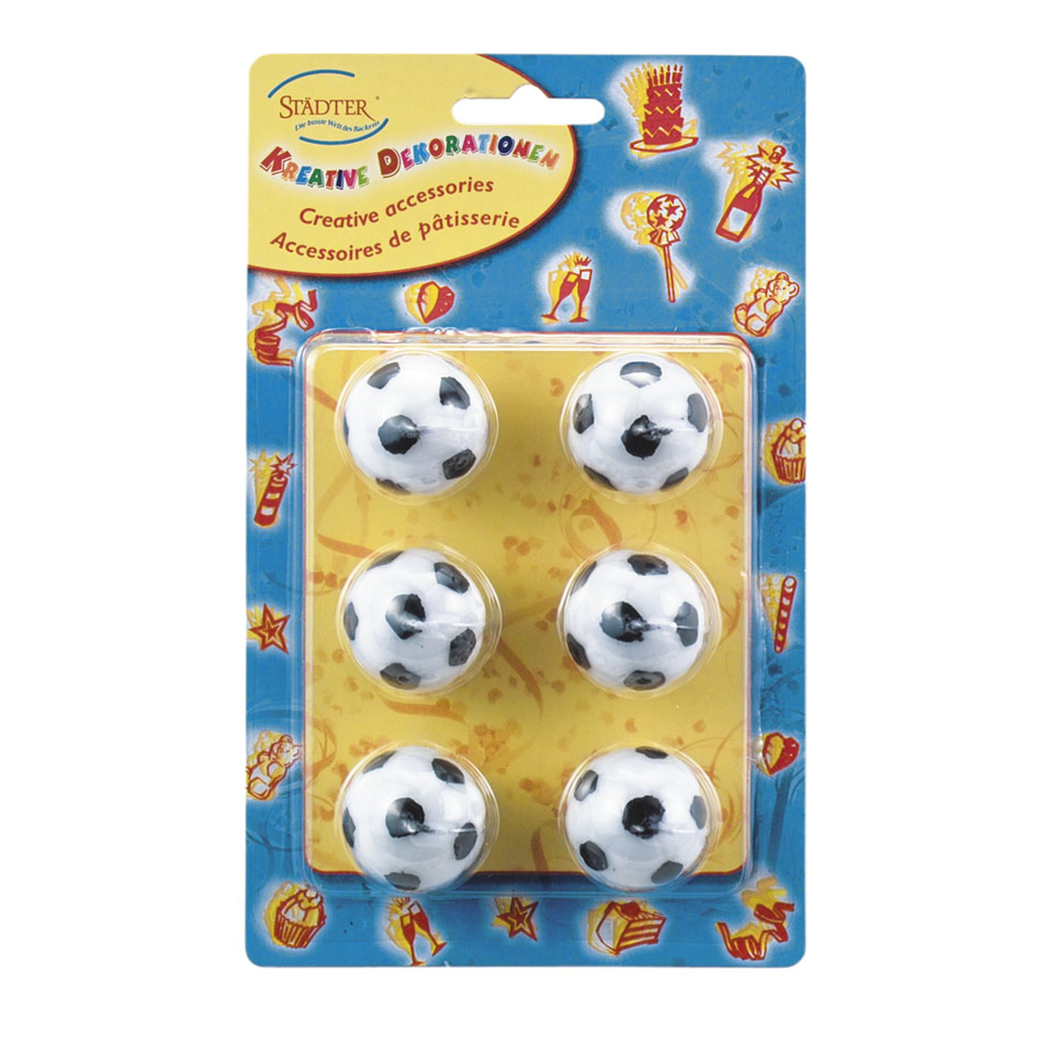 Lot de 6 bougies en forme de ballon de football - stadter
