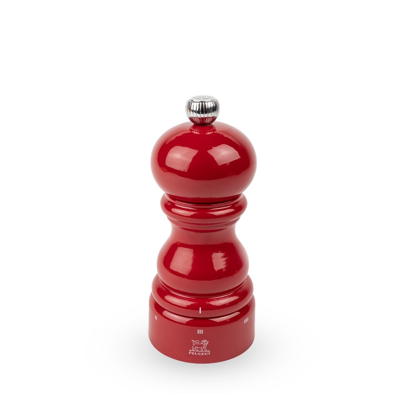 Moulin à sel manuel en bois,paris u'select, laqué rouge passion, 12 cm - peugeot saveurs