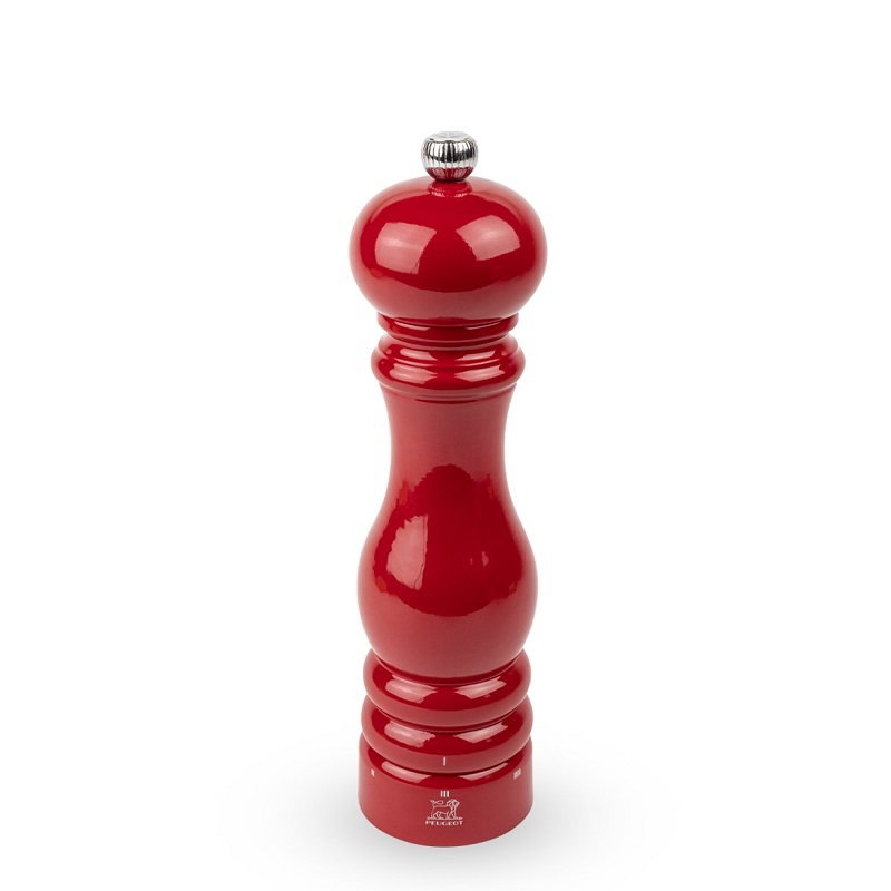 Moulin à sel manuel en bois, paris u'select, laqué rouge passion, 22 cm - peugeot saveurs