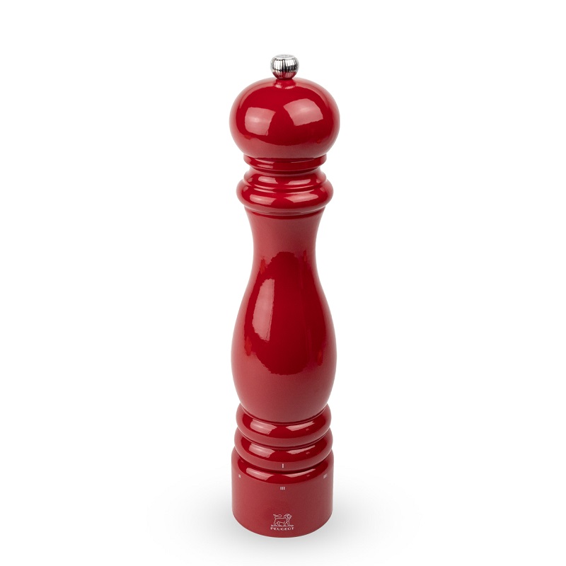 Moulin à sel manuel en bois, paris u'select, laqué rouge passion, 30 cm - peugeot saveurs