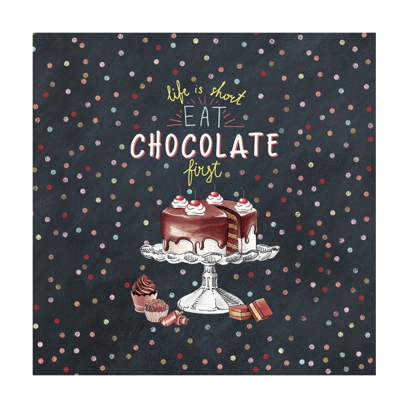 Paquet 20 serviettes papier 33 x 33 cm hot chocolate - easylife