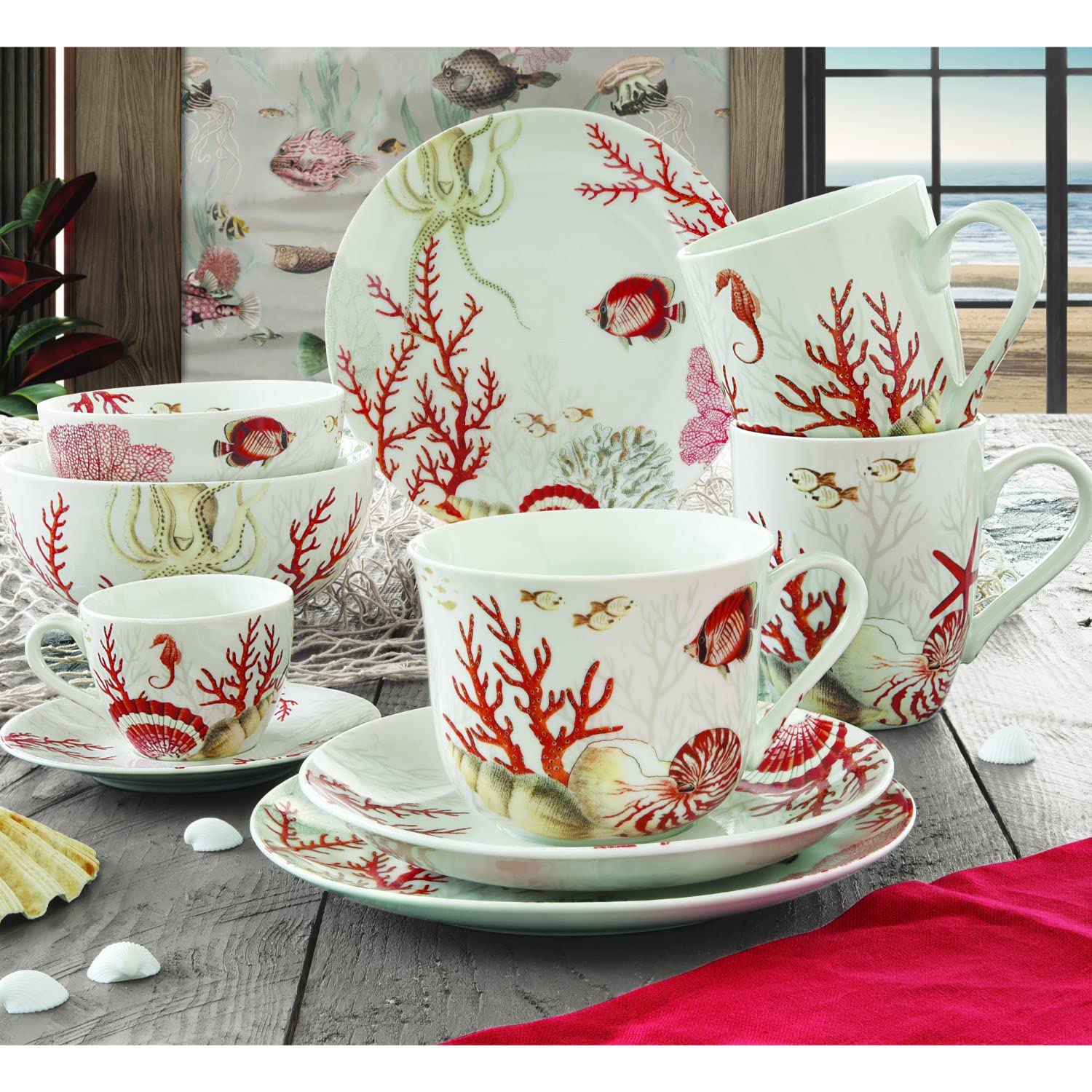 Corail reef - paquet de 20 serviettes en papier 33 x 33 cm - easylife