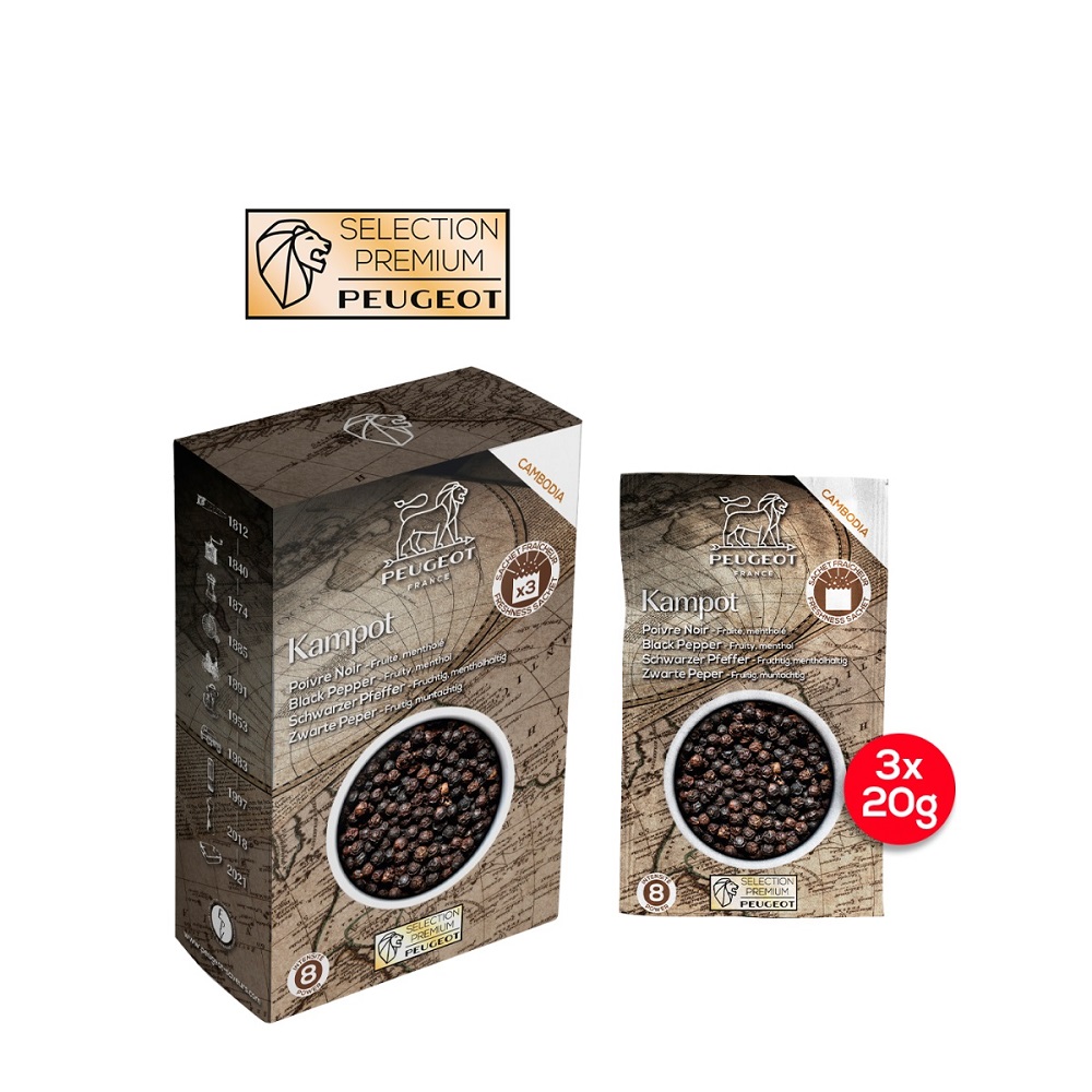 Kampot poivre noir sachet 60g - peugeot saveurs