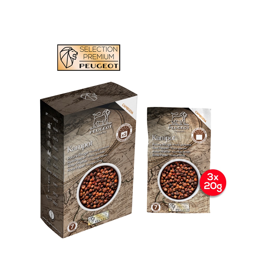 Kampot poivre rouge sachet 60g - peugeot saveurs