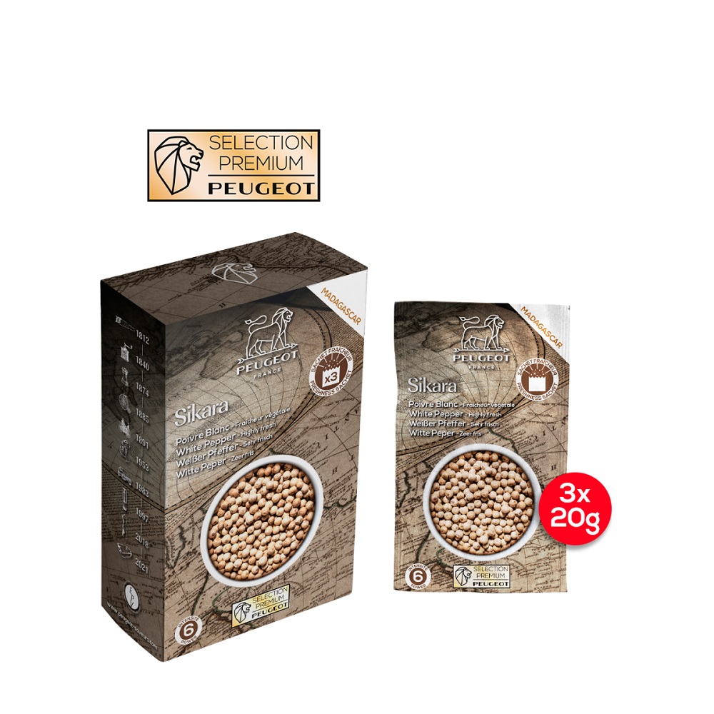 Sikara poivre blanc sachet 60g - peugeot saveurs