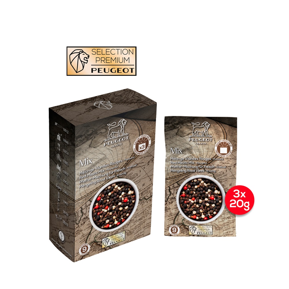 Melanges viandes rouges poivre sachet 60g - peugeot saveurs