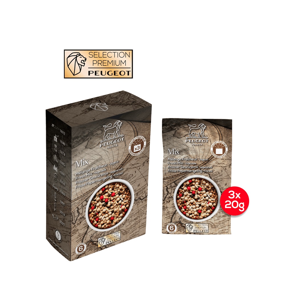 Mix fraicheur poivre sachet 60g - peugeot saveurs