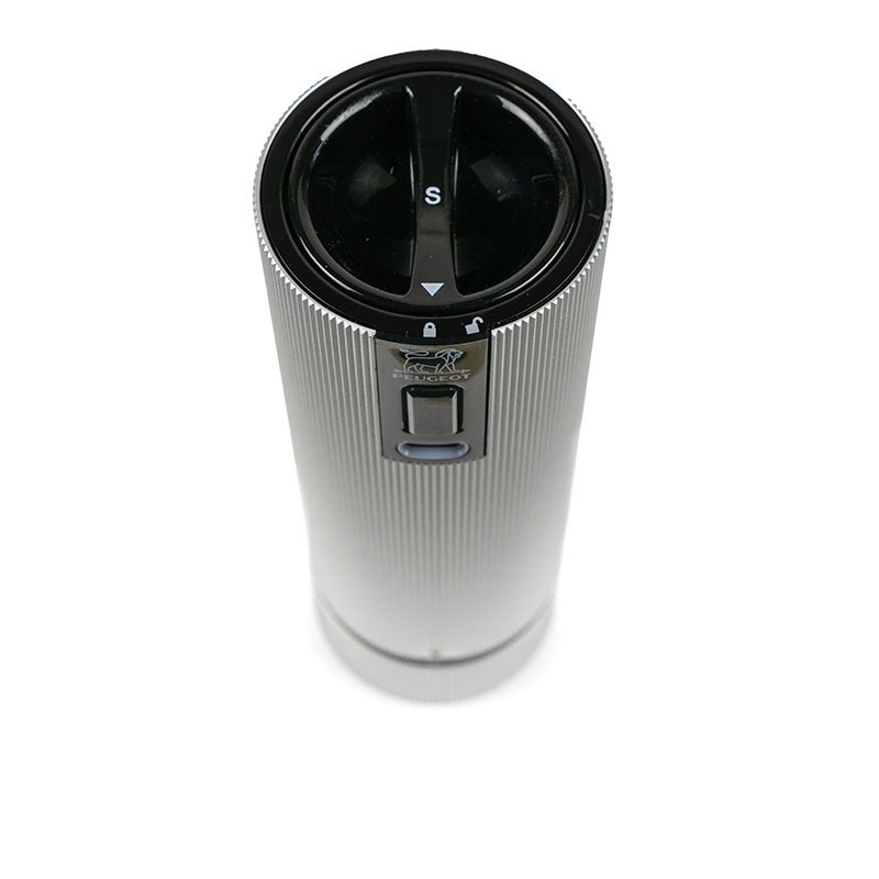 Line moulin à sel electrique rechargeable u'select, batterie lithium-ion, aluminium, 15 cm - peugeot saveurs