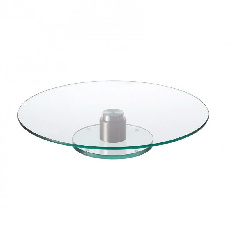 Plat a tarte tournant en verre turn 33 cm - leonardo 