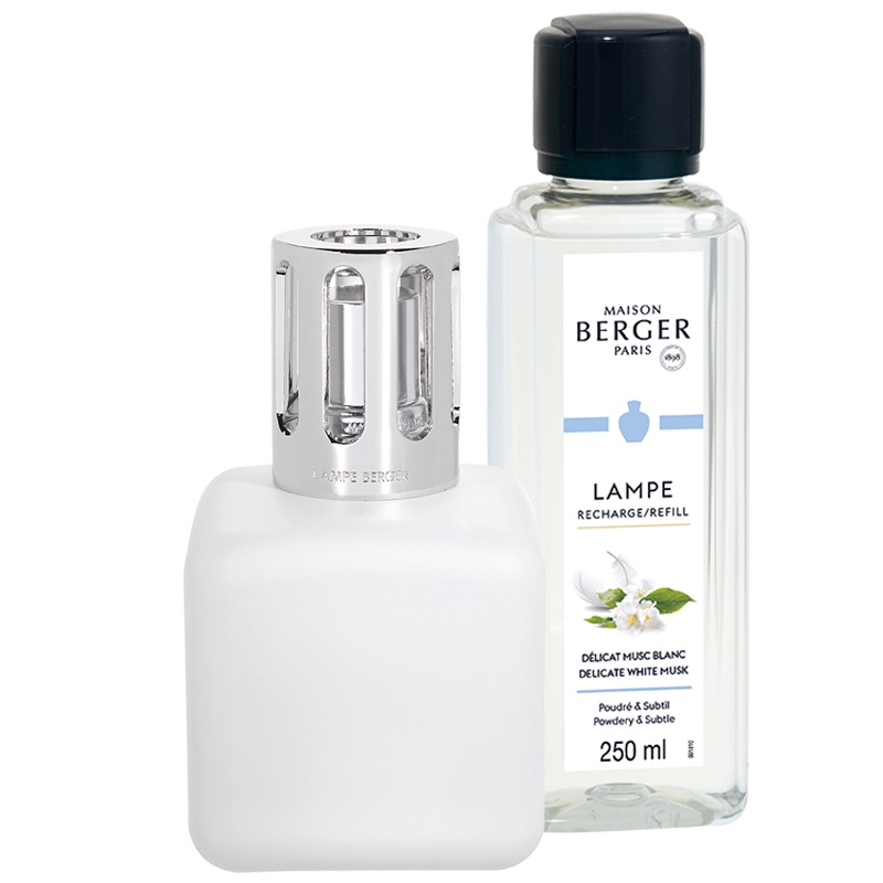 Coffret lampe diffuseur de parfum glacon blanc - maison berger paris