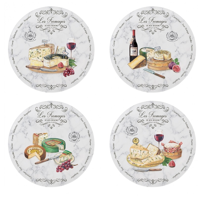 Coffret 4 assiettes les fromages de nos regions - easylife