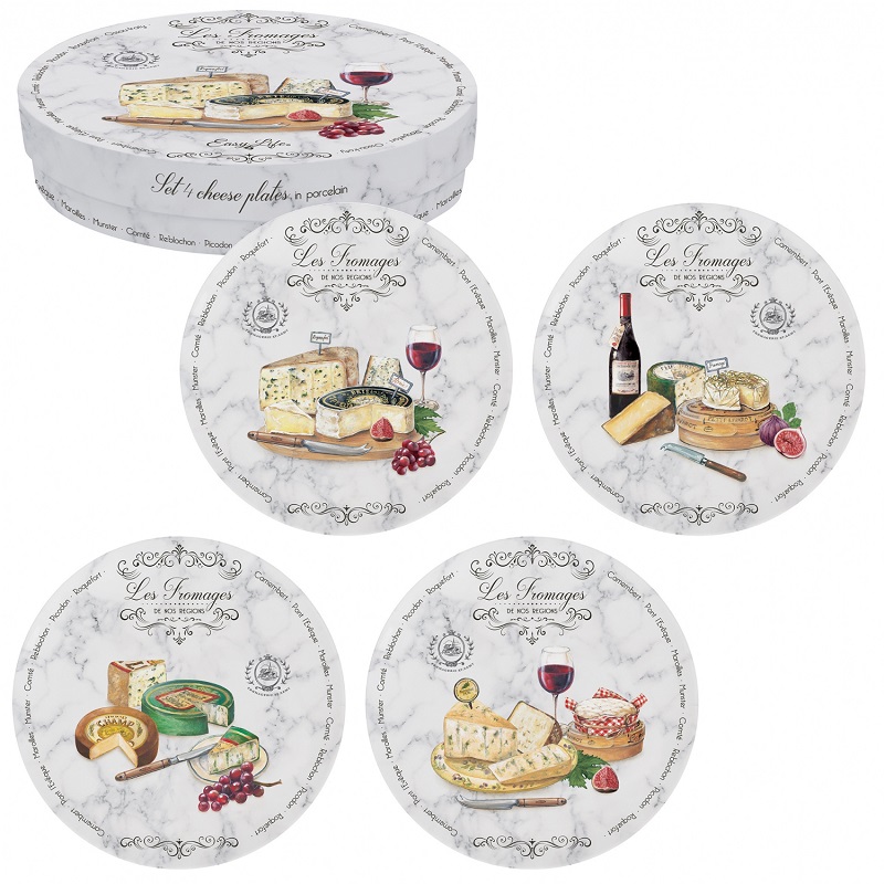 Coffret 4 assiettes les fromages de nos regions - easylife