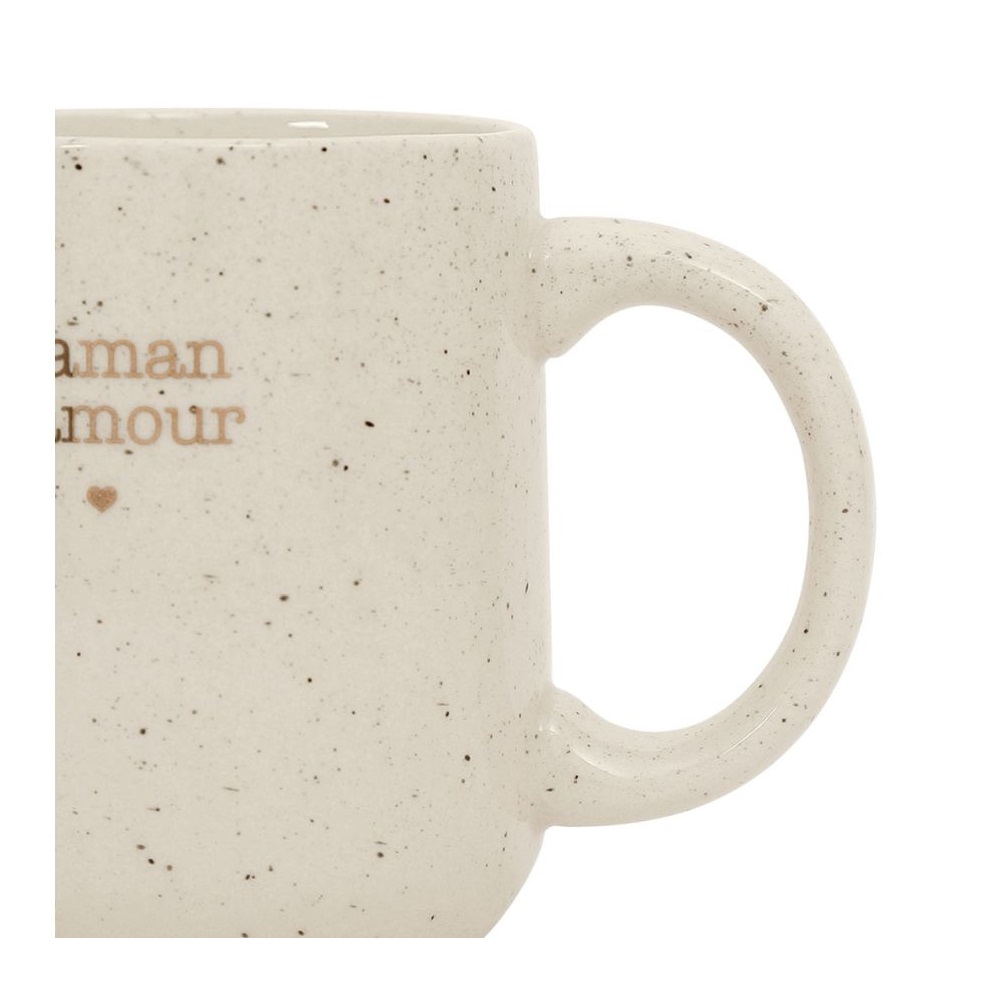 Mug en grès "maman" bonheur étoile blanc et doré 35 cl - sema