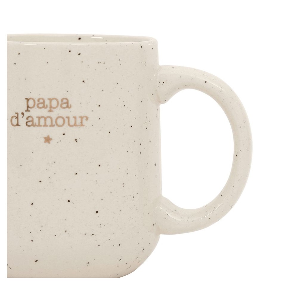 Mug en grès "papy" bonheur étoile blanc et doré 35 cl - sema