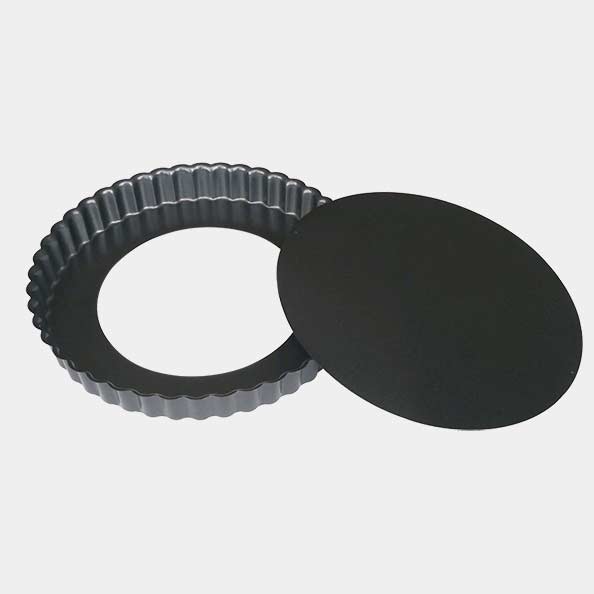 Moule a tarte cannelee droite fond amovible diametre 24 cm - de buyer