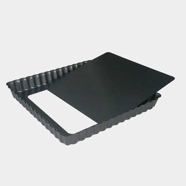 Moule a tarte cannele carree fond amovible 23 cm - de buyer