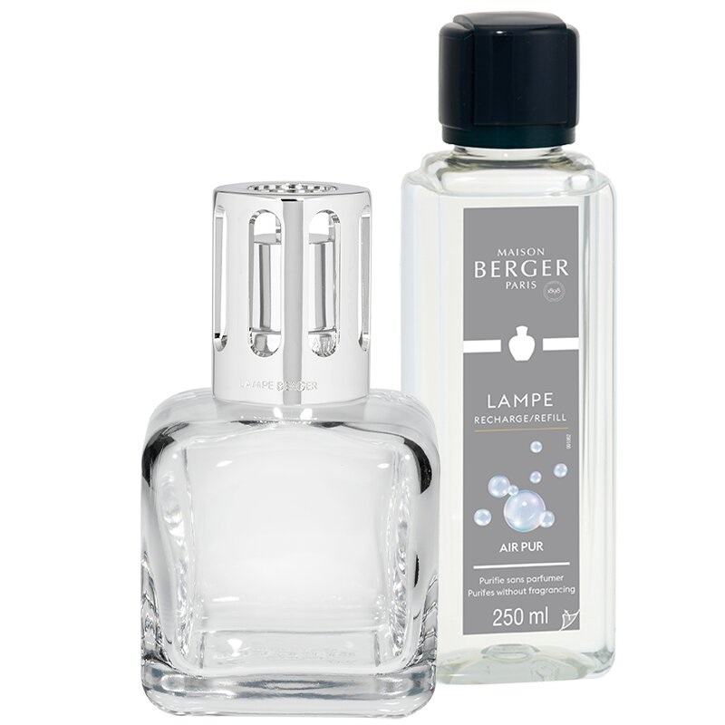 Coffret lampe diffuseur de parfum glacon transparente - maison berger paris