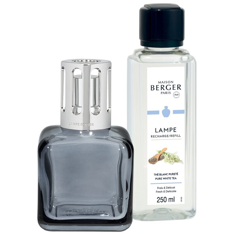 Coffret lampe diffuseur de parfum glacon gris - maison berger paris
