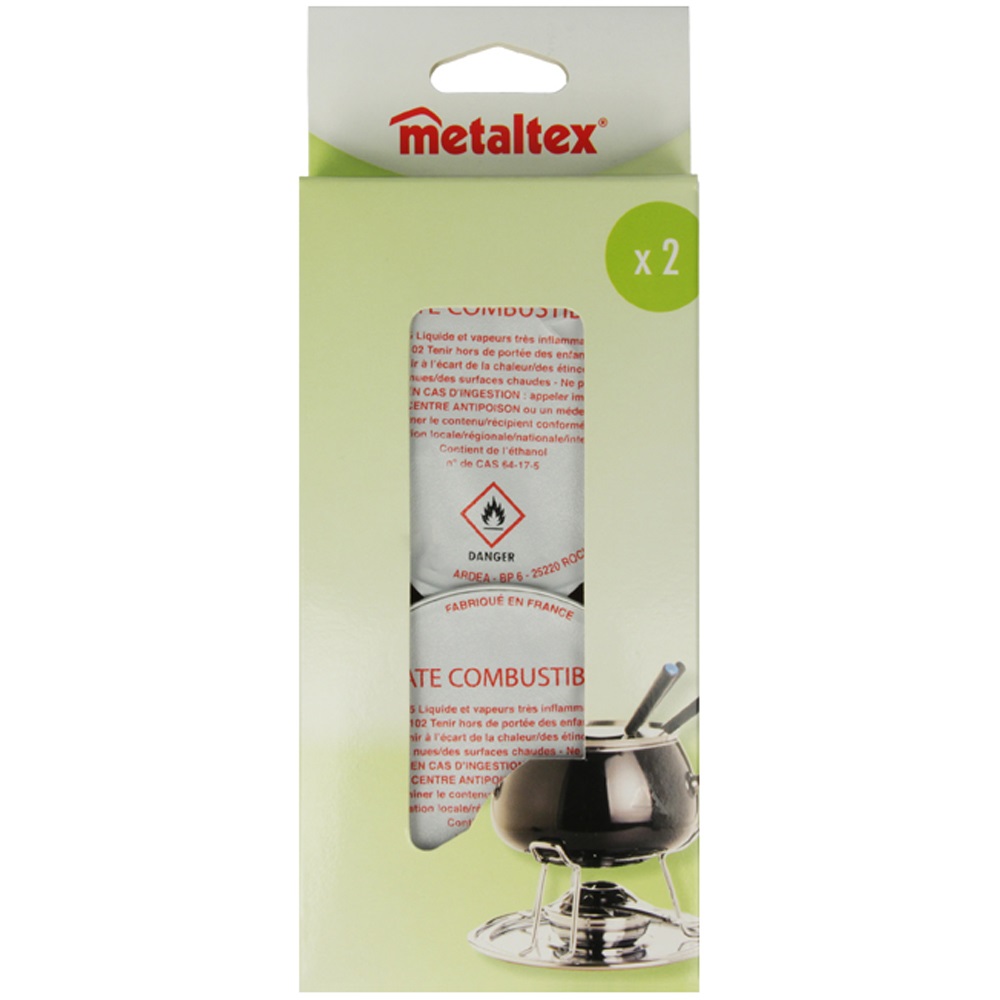 Lot de 2 pate combustible 80 g pour fondue - metaltex