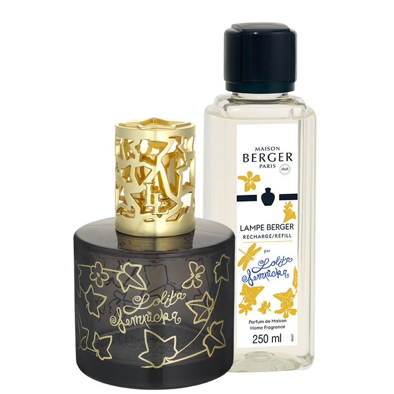 Coffret lampe diffuseur de parfum a catalyse pure lolita noire - maison berger paris