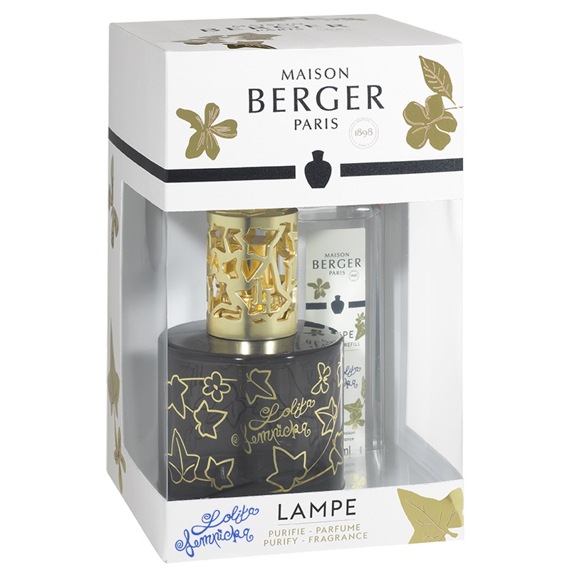 Coffret lampe diffuseur de parfum a catalyse pure lolita noire - maison berger paris