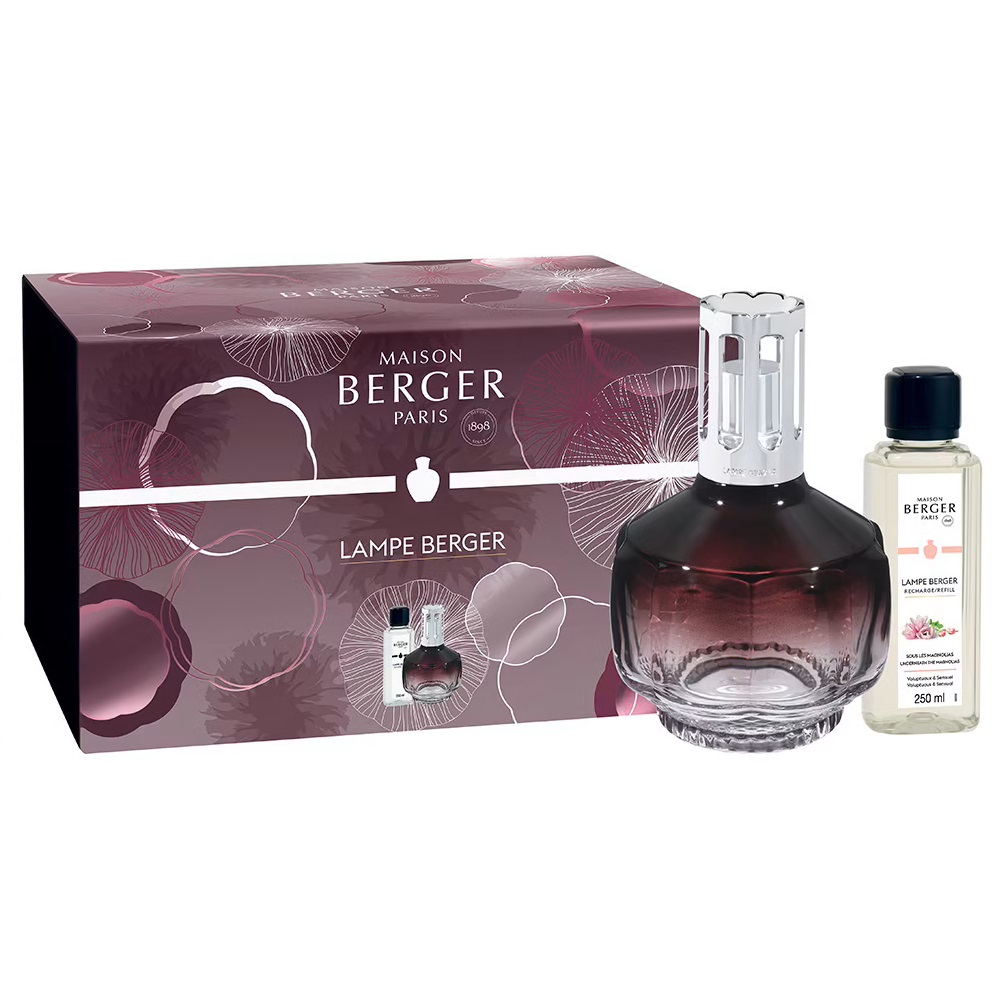 Coffret lampe diffuseur de parfum molecule prune + recharge 250ml - maison berger paris