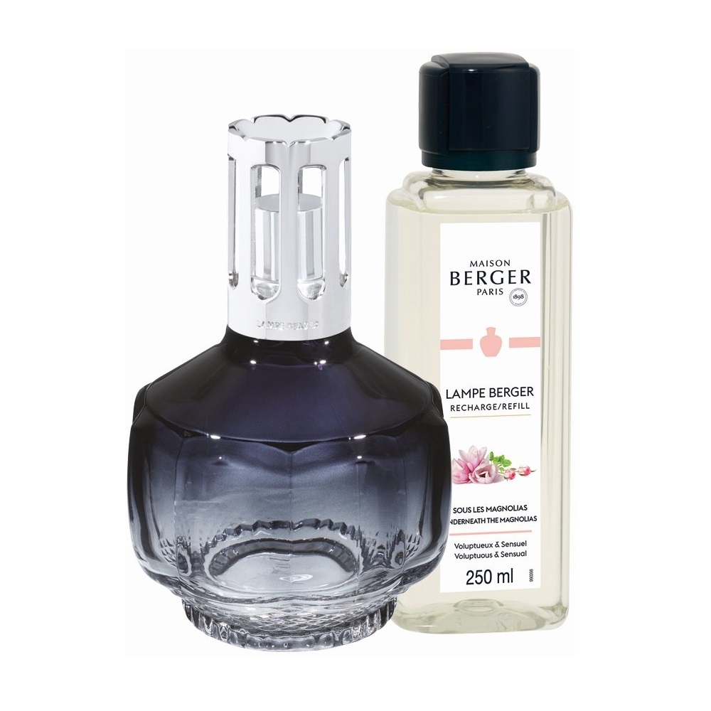Coffret lampe diffuseur de parfum molecule bleue nuit + recharge 250ml - maison berger paris