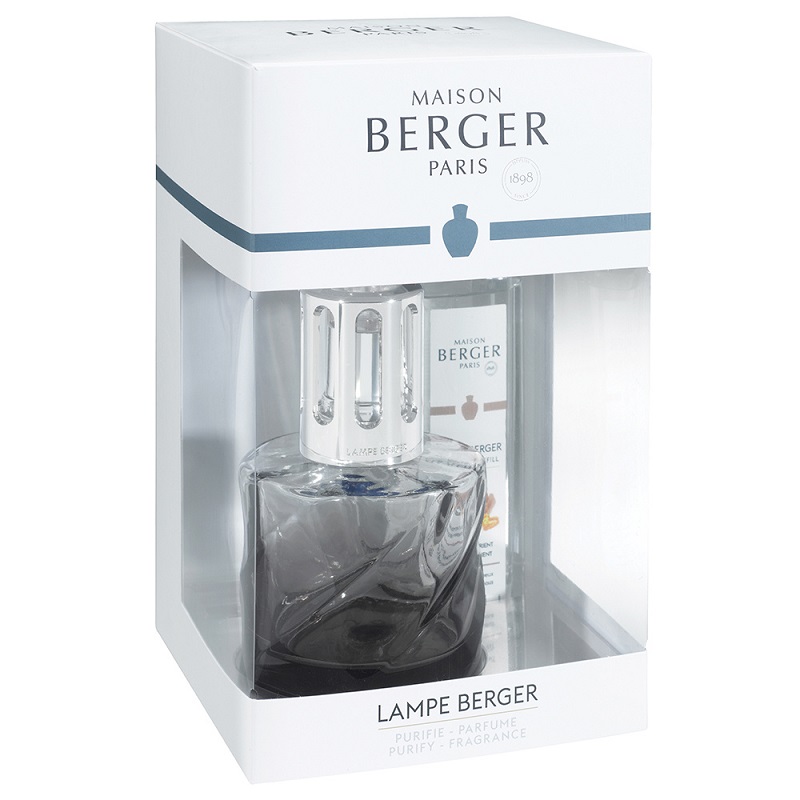 Coffret lampe diffuseur de parfum spirale noire + 250 ml velours d'orient - maison berger paris