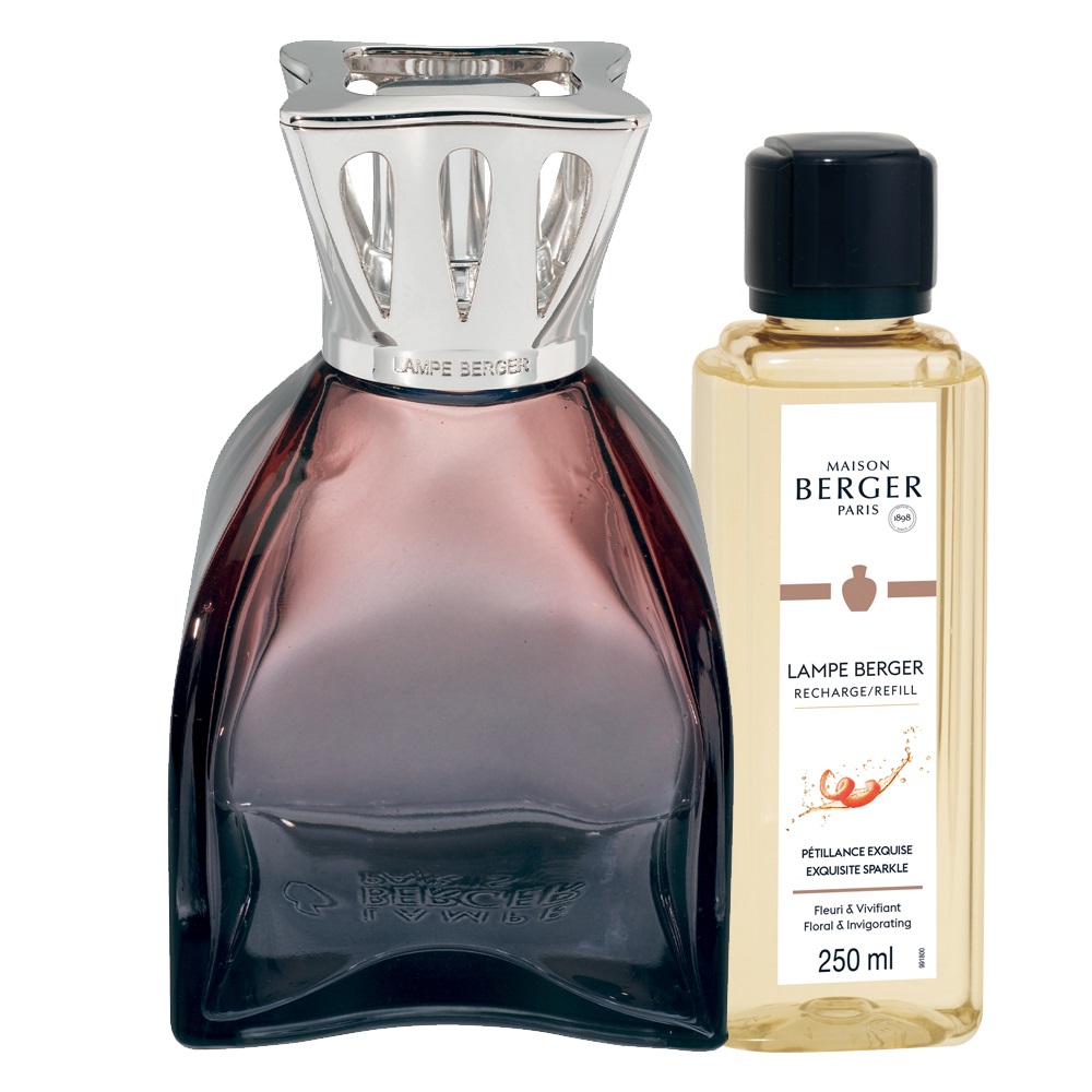 Coffret lampe diffuseur de parfum à catalyse lilly rose + 250ml pétillance exquise - maison berger paris