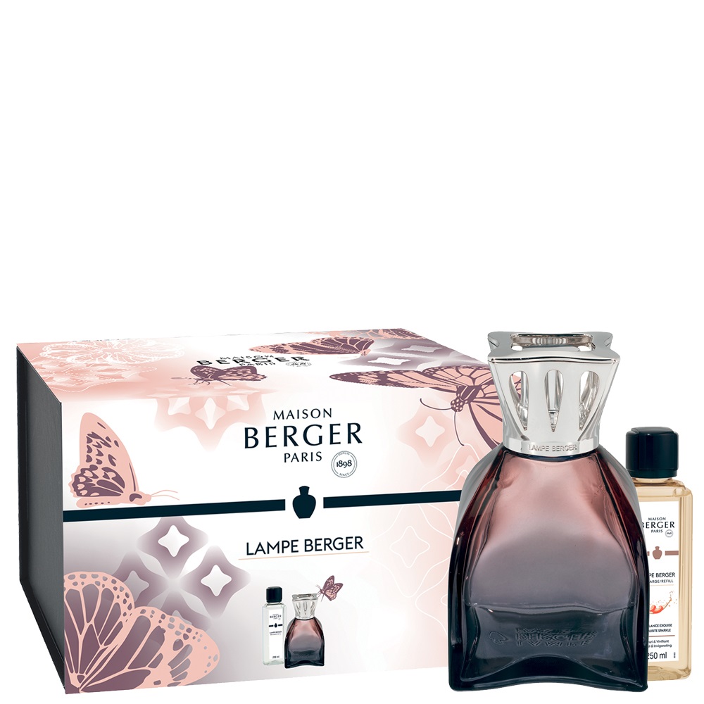 Coffret lampe diffuseur de parfum à catalyse lilly rose + 250ml pétillance exquise - maison berger paris