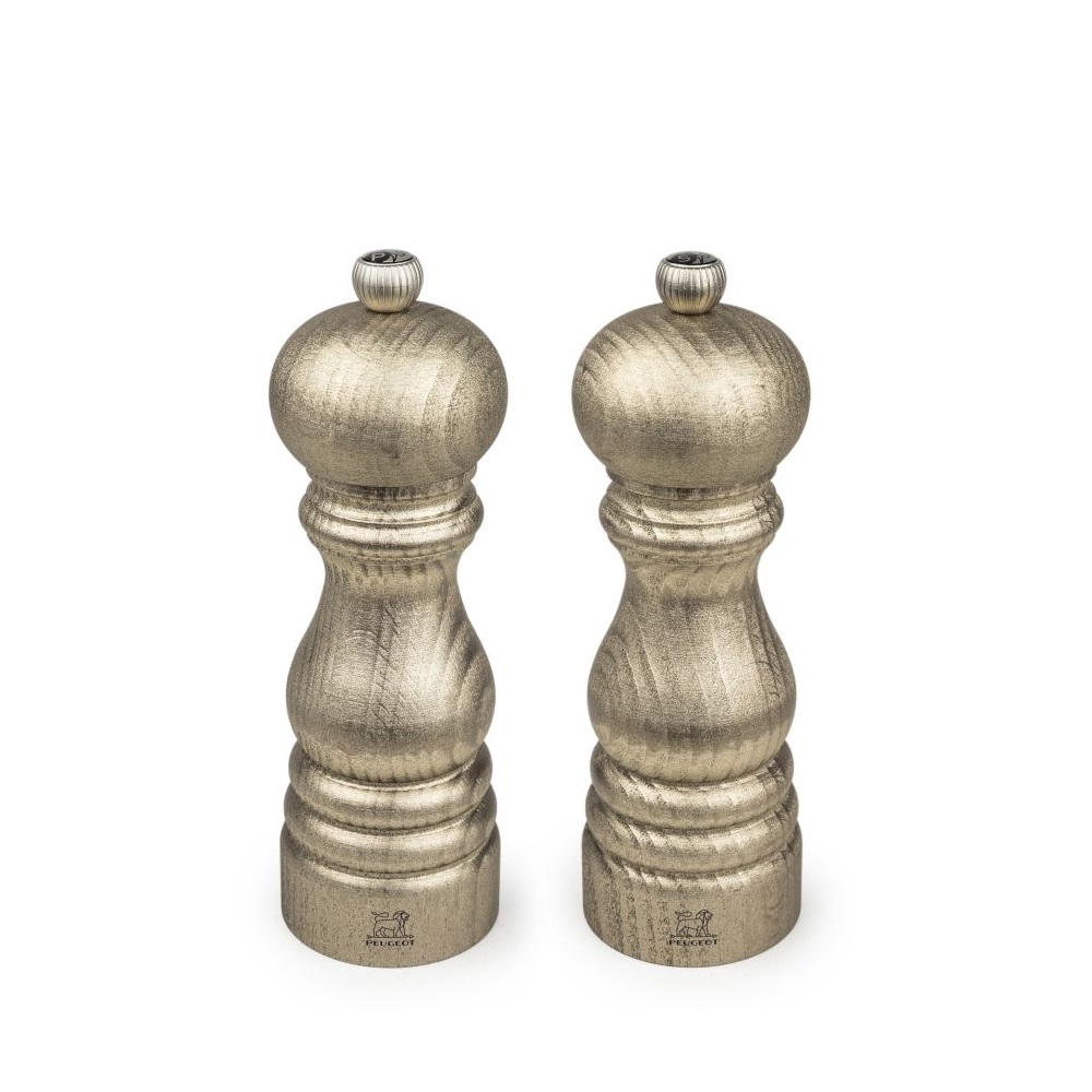 Coffret moulin à sel et moulin à poivre paris golden 18 cm édition limitée - peugeot saveurs