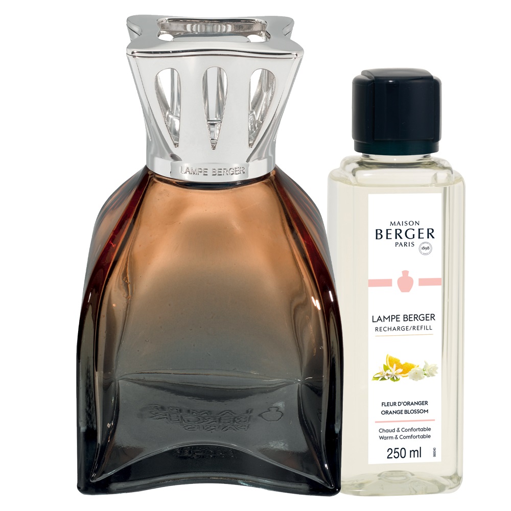 Coffret lampe diffuseur de parfum à catalyse lilly nude + 250ml fleurs d'oranger - maison berger paris