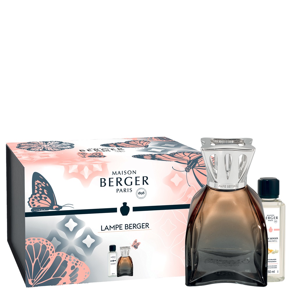 Coffret lampe diffuseur de parfum à catalyse lilly nude + 250ml fleurs d'oranger - maison berger paris