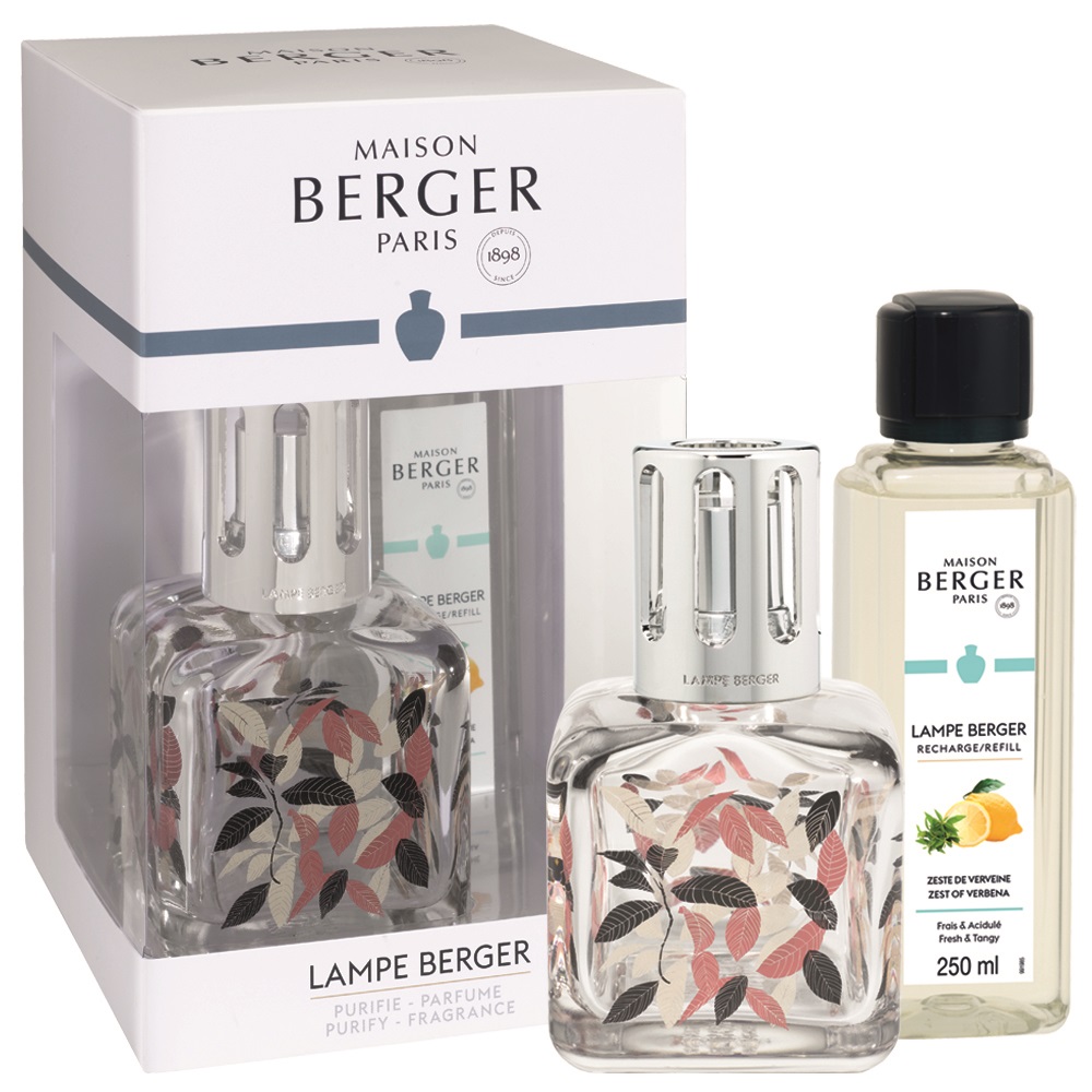 Coffret lampe à catalyse glaçon feuilles - maison berger paris