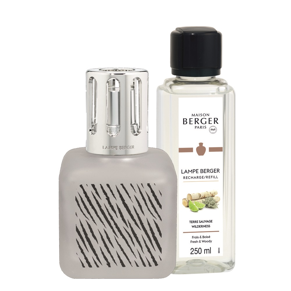 Coffret lampe à catalyse glaçon zebra - maison berger paris