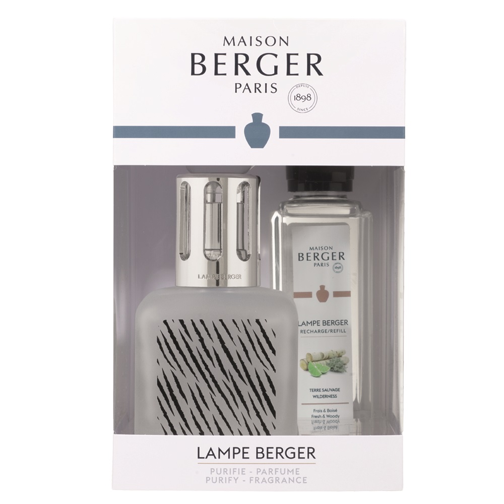 Coffret lampe à catalyse glaçon zebra - maison berger paris